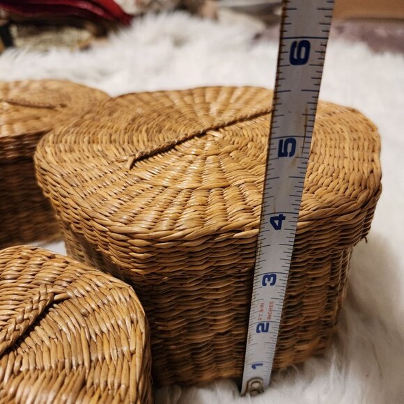 Vintage Handwoven Jiangxi Handicrafts Nesting Baskets Set Of 5 - Picture 6 of 15